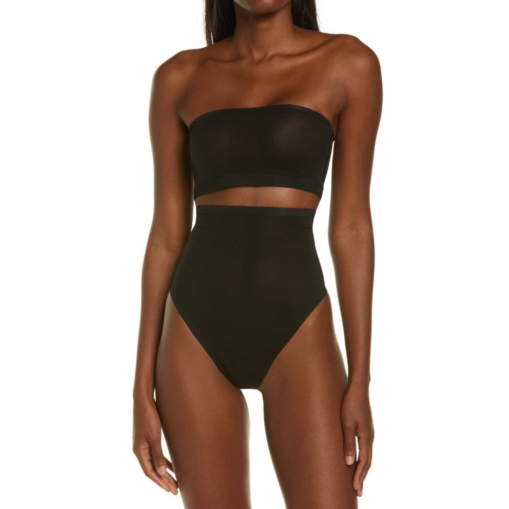 NWT SKIMS Sheer Sculpt High Waist Thong, Size Medium (8-10), Color Onyx